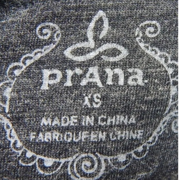 Prana Gray Micro Stripe Henley Tee - Picture 2 of 3